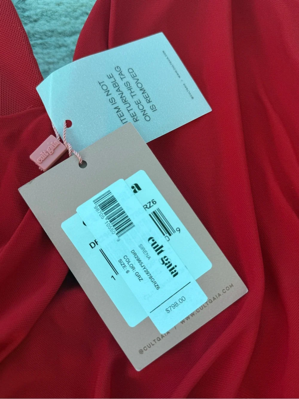 Cult Gaia Sirena Dress in Ghermez- Deep Red - Picture 6 of 6